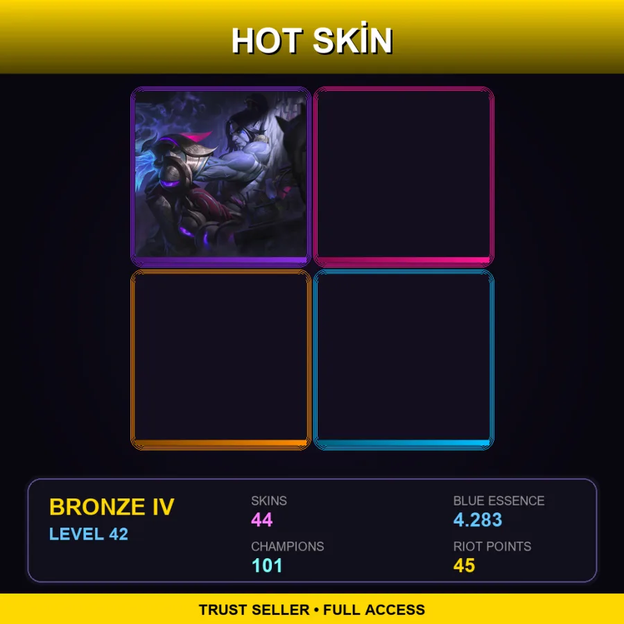 LAN | Lv42 | Bronze IV | 44 Skin | 101 Champ