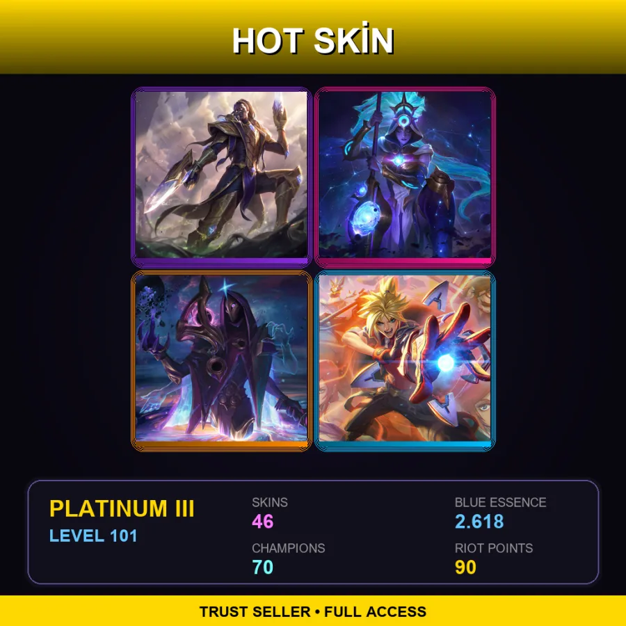 BR | Lv101 | Platinum III | 46 Skin | 70 Champ — LoL account