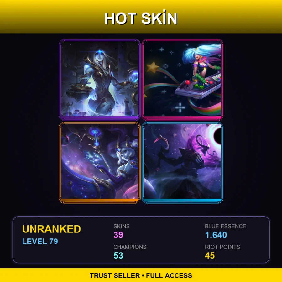 EUW | Lv79 | Unranked | 39 Skin | 53 Champ