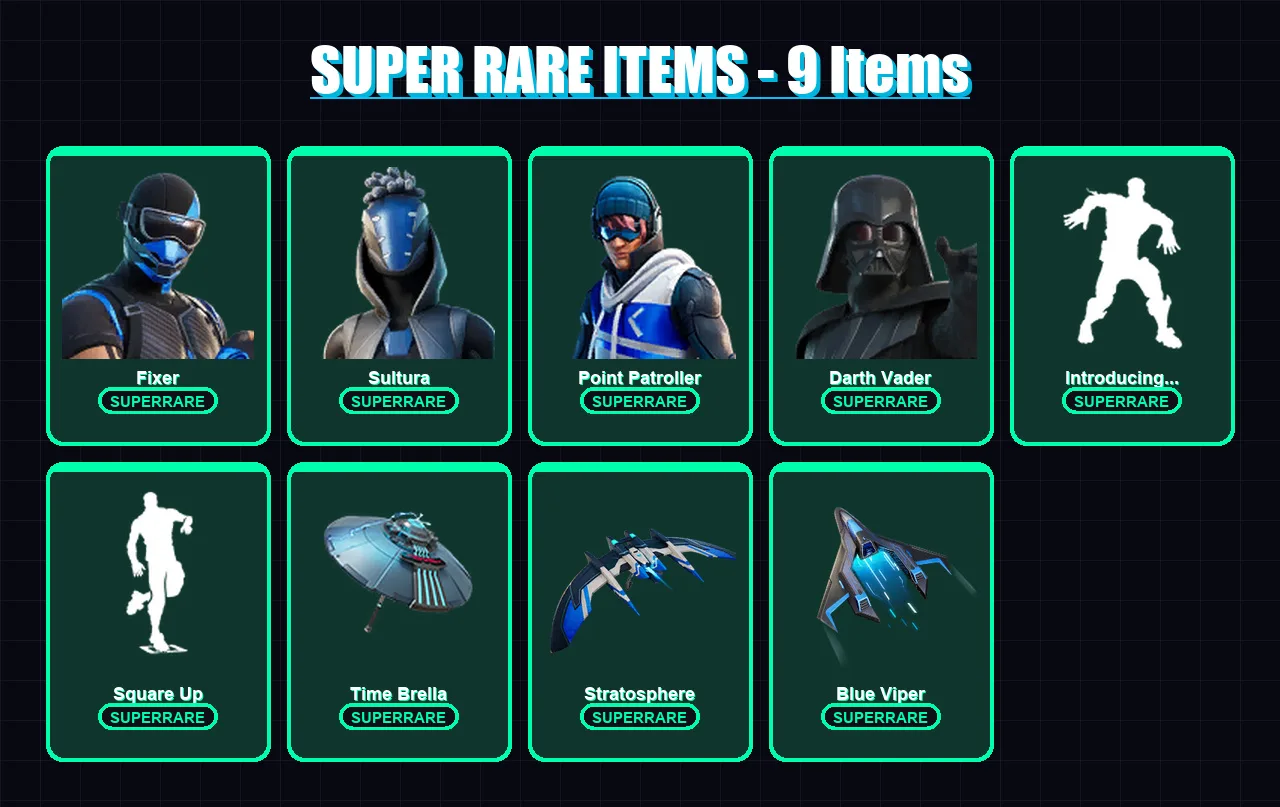[PC/XBOX] | Fixer | Sultura | Point Patroller | Darth Vader | Joey | 195 skin | 241 pickaxe | 192 emote | 230 glider | Lv3324