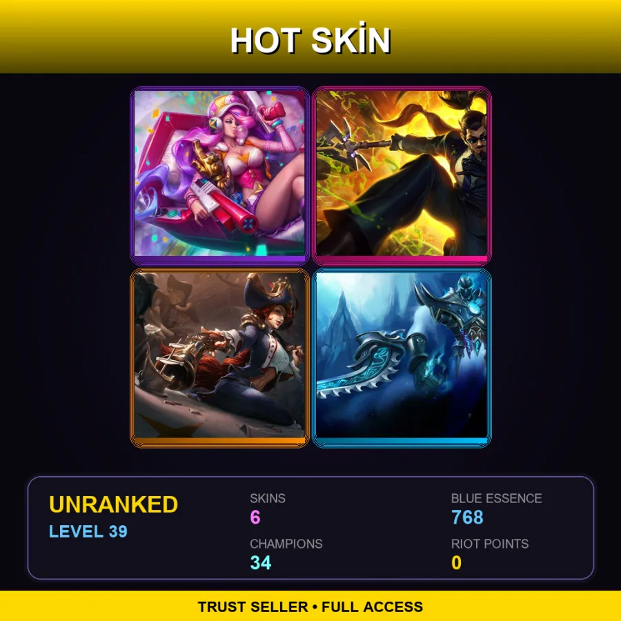 EUNE | Lv39 | Unranked | 6 Skin | 34 Champ