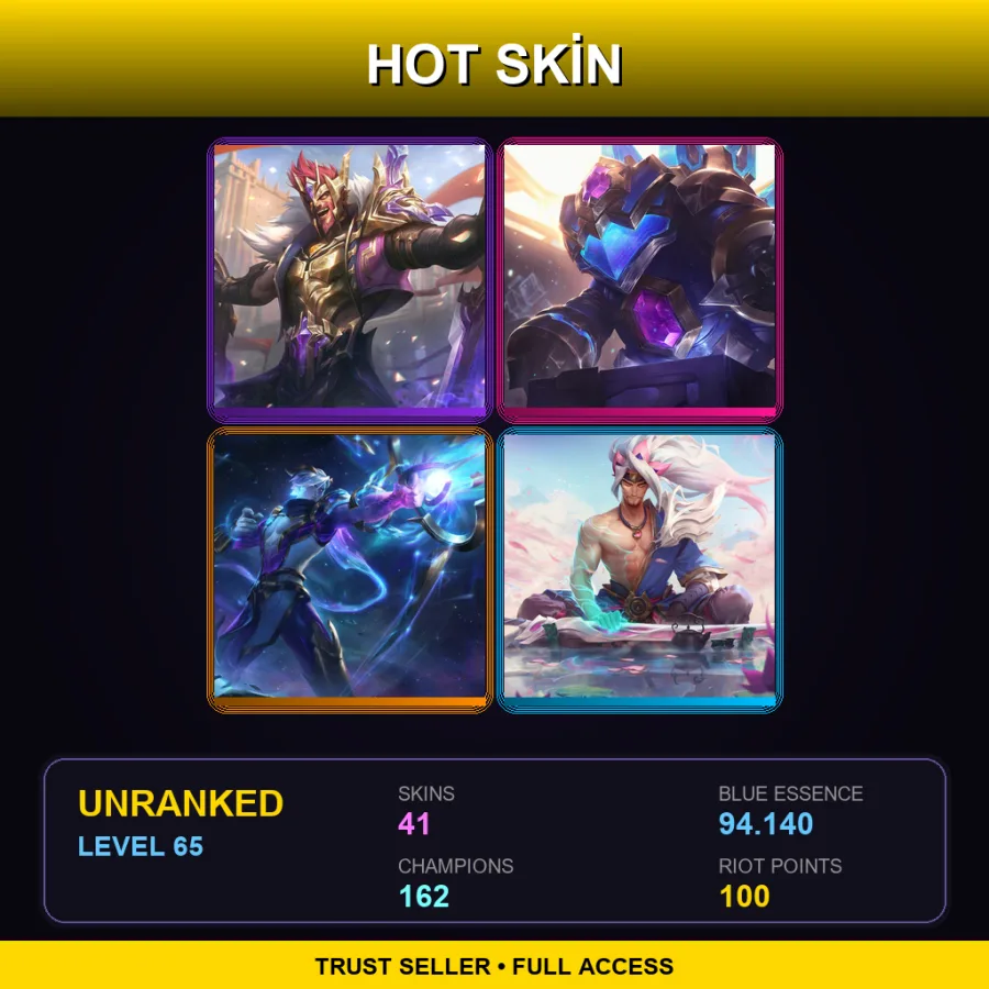 SG | Lv65 | Unranked | 41 Skin | 162 Champ — Sea Dog Yasuo