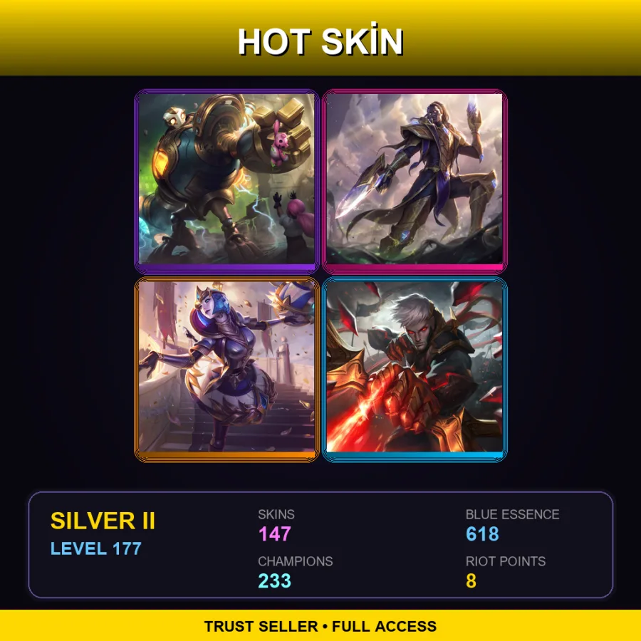 EUW | Lv177 | Silver II | 147 Skin | 233 Champ