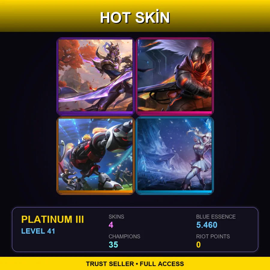 TR | Lv41 | Platinum III | 4 Skin | 35 Champ