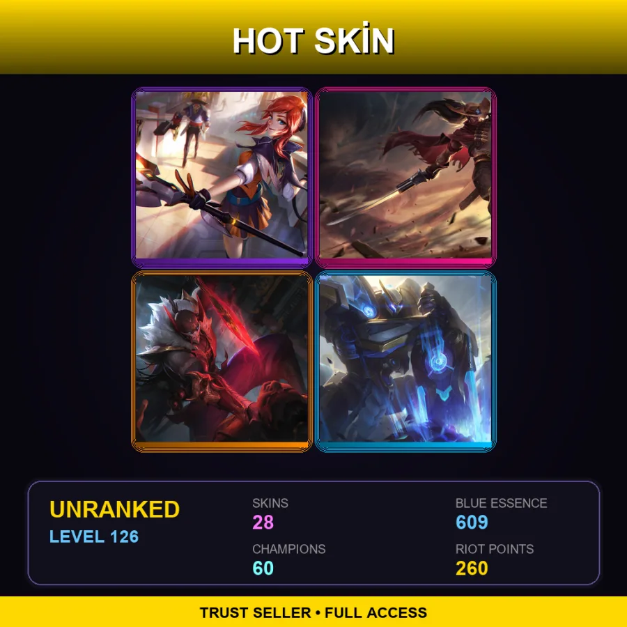 TR | Lv126 | Unranked | 28 Skin | 60 Champ