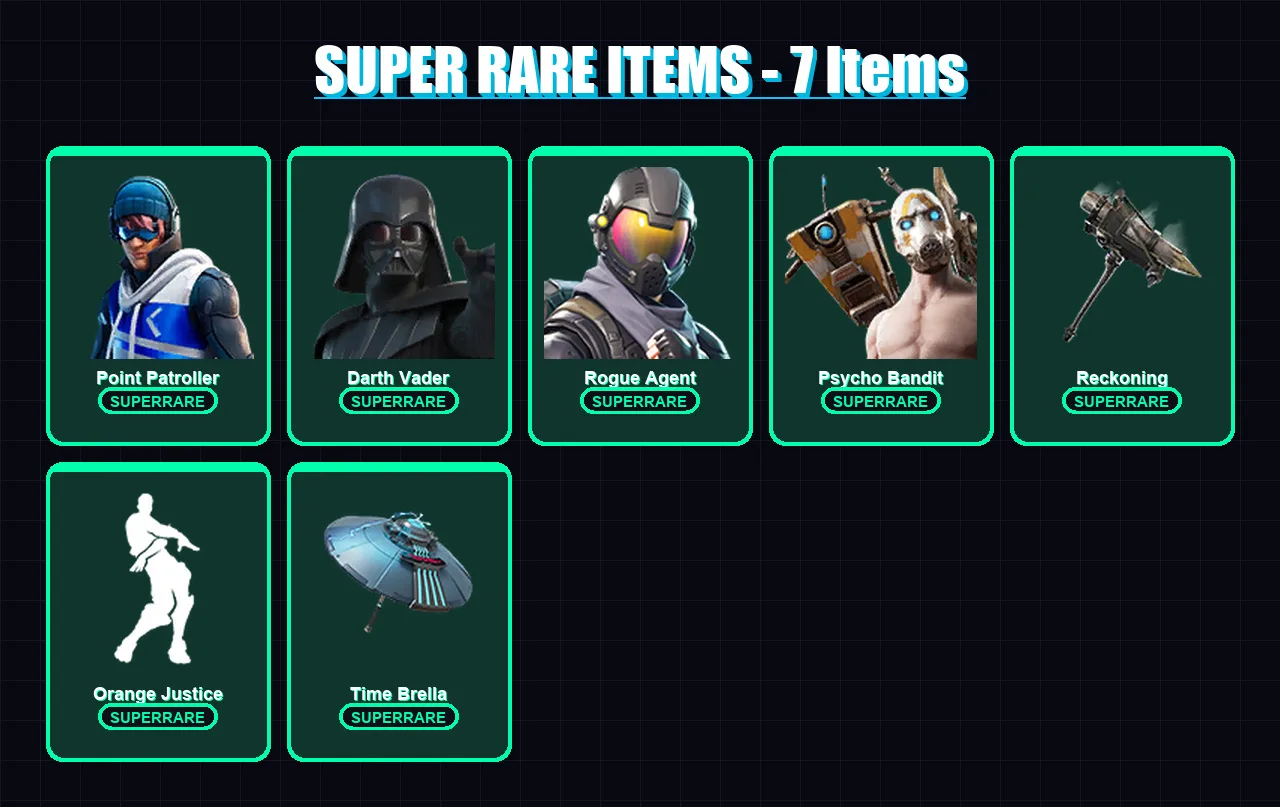 [PC/XBOX] | Point Patroller | Darth Vader | Rogue Agent | Psycho Bandit | Malik | 131 skin | 175 pickaxe | 120 emote | 153 glider | Lv3043