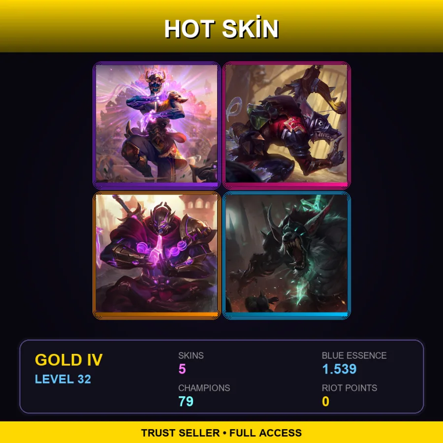 LAN | Lv32 | Gold IV | 5 Skin | 79 Champ