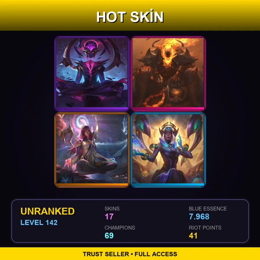 EUNE | Dark Star Karma | High Noon Thresh | Tranquility Dragon Karma | Odyssey Karma | 17 Skin | 69 Champ | Lv142