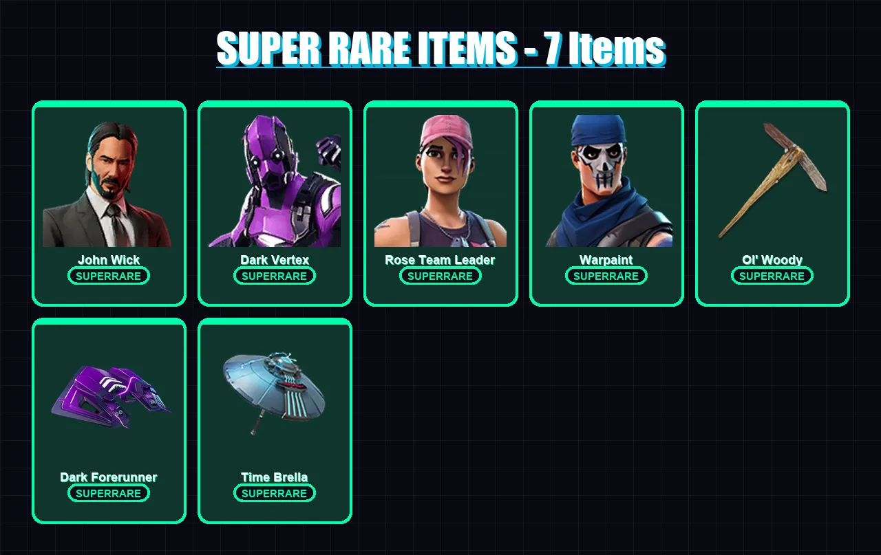 [PC/PSN] | John Wick | Dark Vertex | Rose Team Leader | Warpaint | Kymera | 175 skin | 189 pickaxe | 114 emote | 133 glider | Lv1736 — Fortnite account