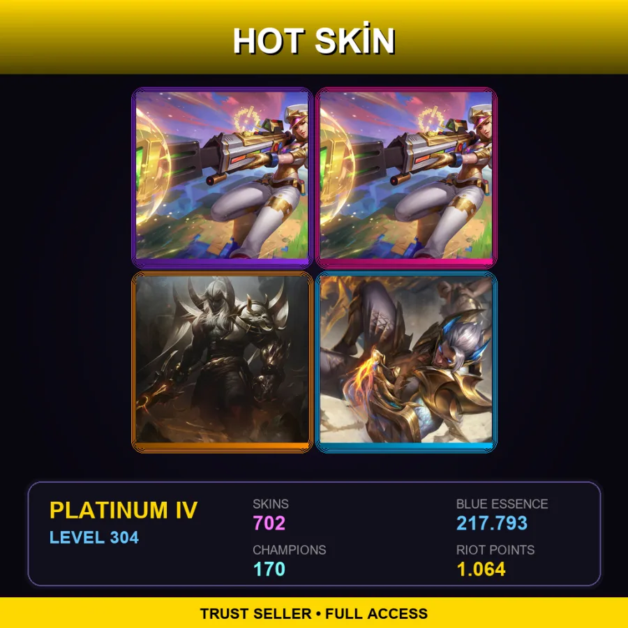 LAS | Lv304 | Platinum IV | 702 Skin | 170 Champ