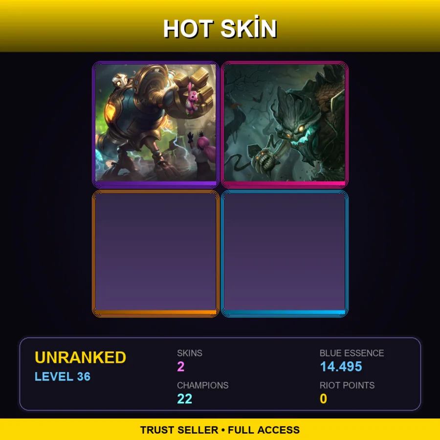 NA | Lv36 | Unranked | 2 Skin | 22 Champ
