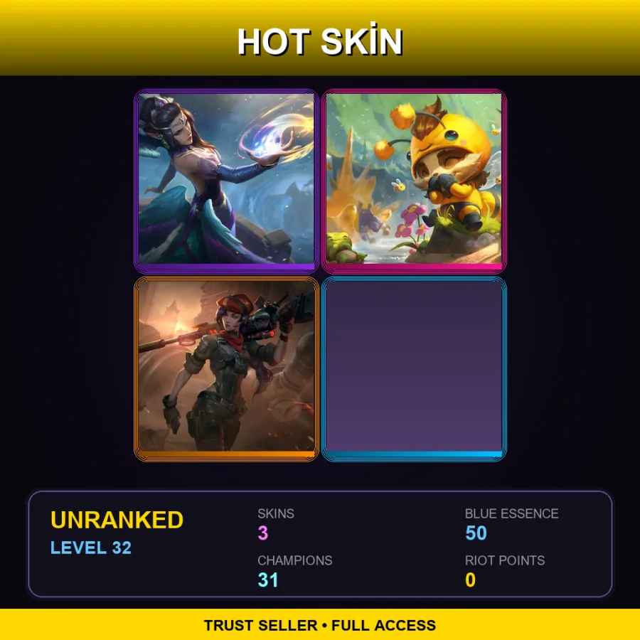 TR | Lv32 | Unranked | 3 Skin | 31 Champ