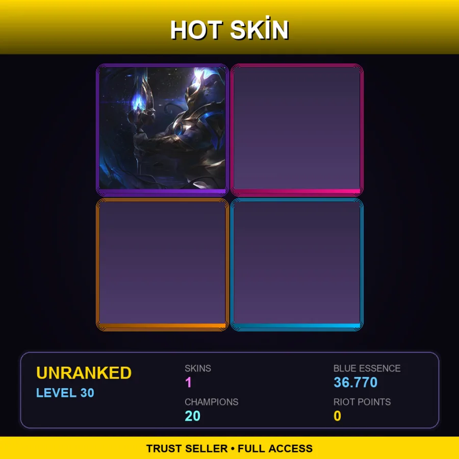 TR | Lv30 | Unranked | 1 Skin | 20 Champ