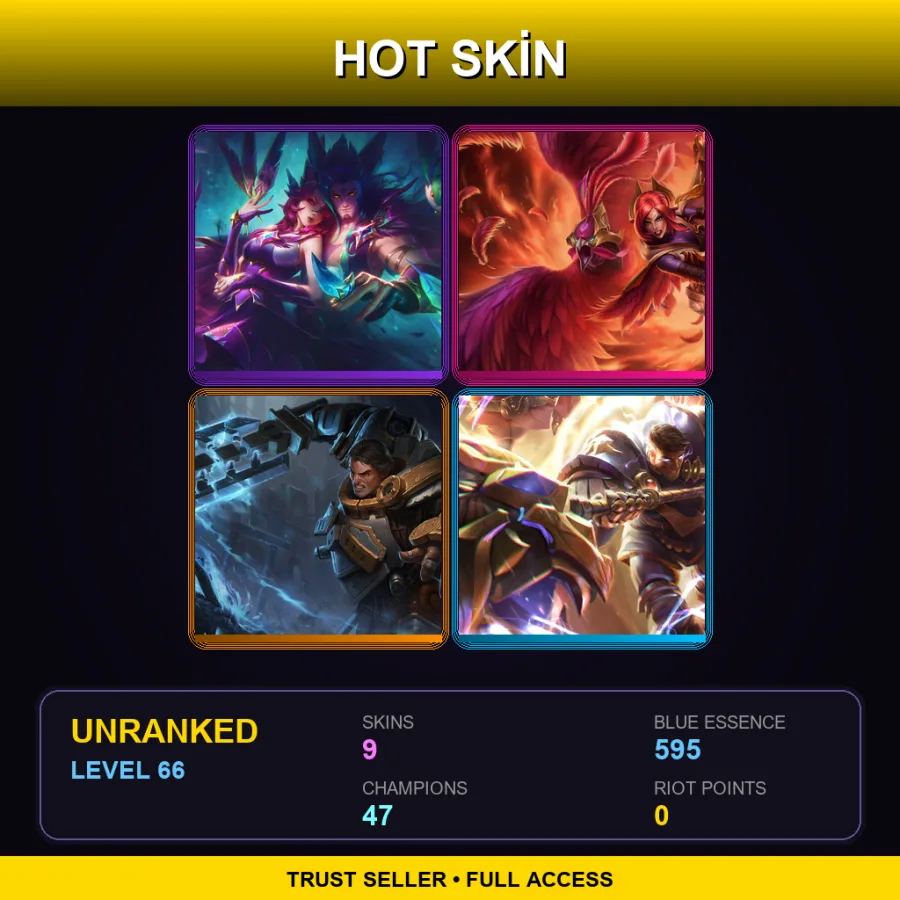 LAN | Lv66 | Unranked | 9 Skin | 47 Champ — Stinger Akali