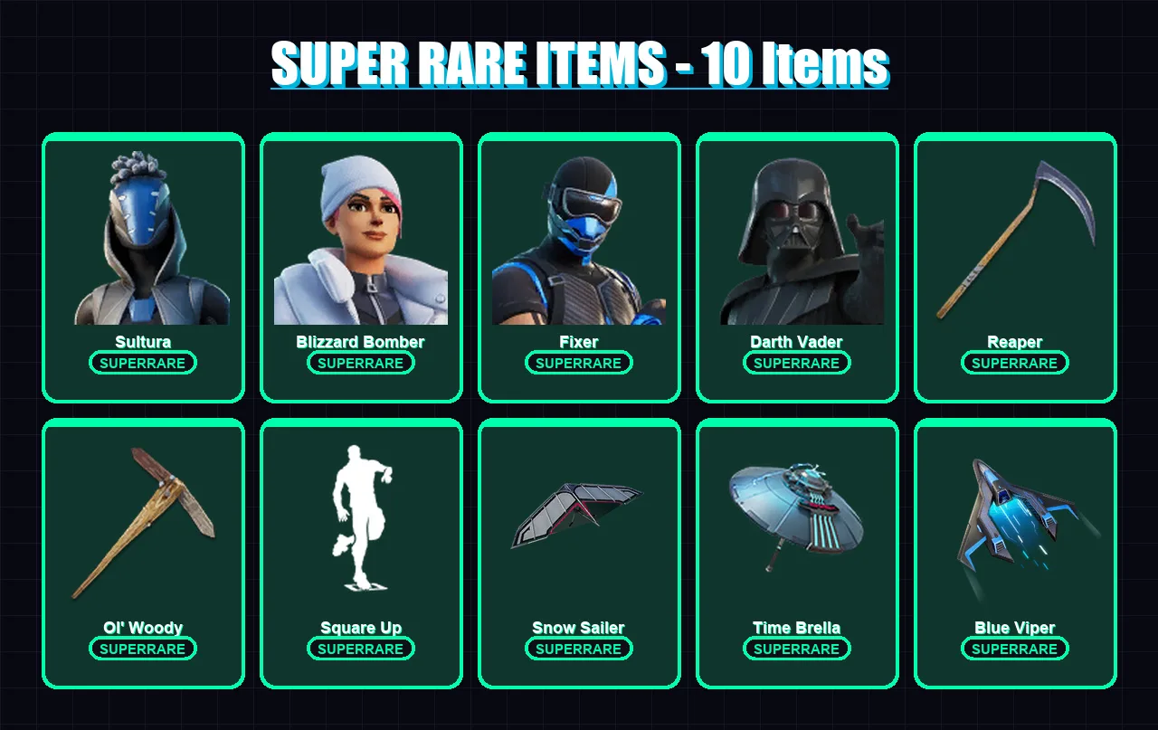 [PS4/PS5/XBOX/PC] | Sultura | Blizzard Bomber | Fixer | Darth Vader | Optimus Prime | 234 skin | 297 pickaxe | 217 emote | 205 glider | Lv3064