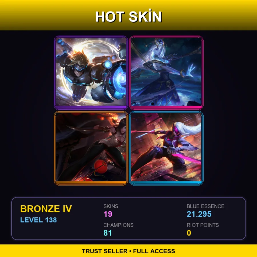 EUNE | Lv138 | Bronze IV | 19 Skin | 81 Champ