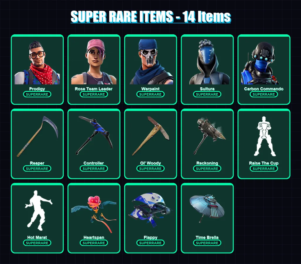 [PS4/PS5/XBOX/PC] | Drift | Lynx | Calamity | Prodigy | Rose Team Leader | 72 skin | 83 pickaxe | 86 emote | 76 glider | Lv1254