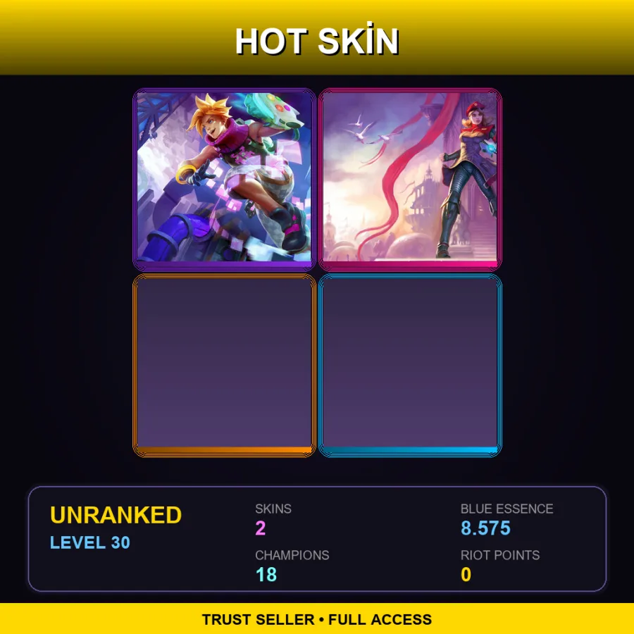 EUNE | Arcade Ezreal | Imperial Lux | 2 Skin | 18 Champ | Lv30