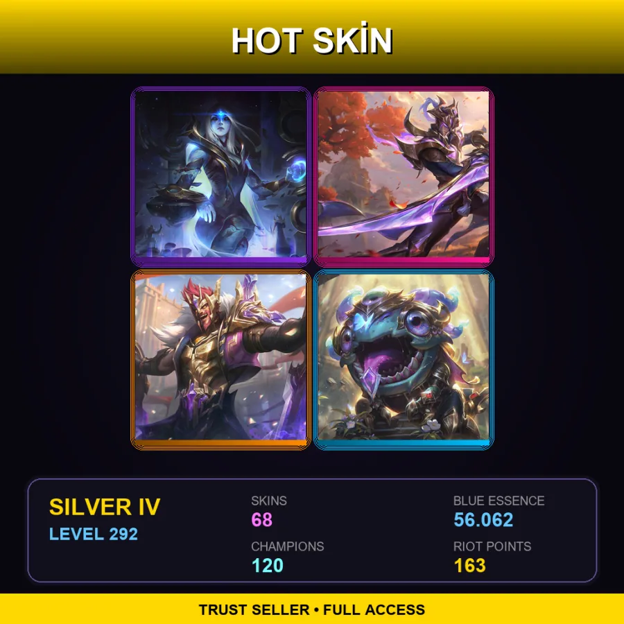 BR | Lv292 | Silver IV | 68 Skin | 120 Champ