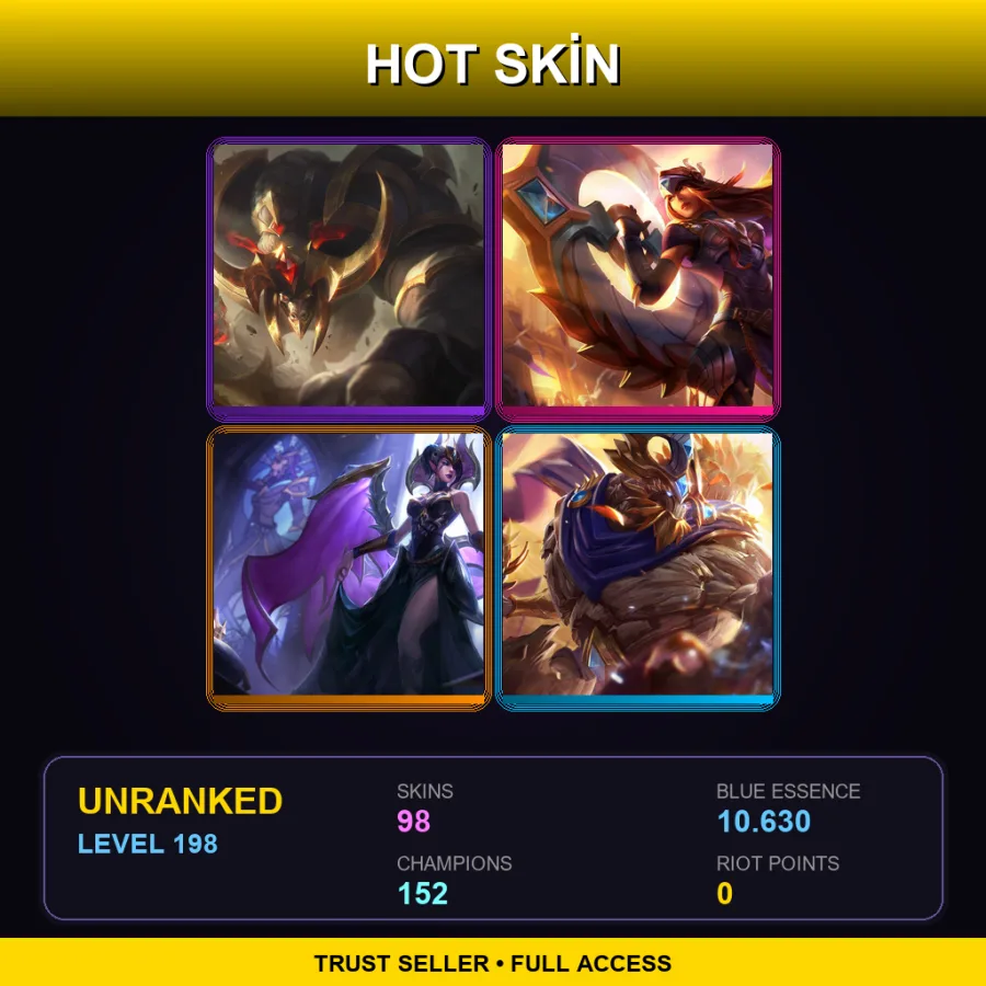 VN | Lv198 | Unranked | 98 Skin | 152 Champ