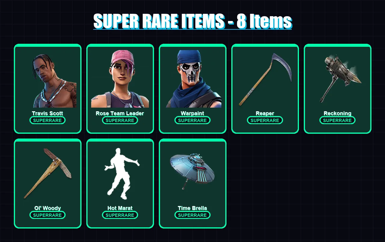 [PC/PSN] | Travis Scott | Rose Team Leader | Warpaint | Zenith | Vi | 144 skin | 171 pickaxe | 165 emote | 140 glider | Lv2098 — Fortnite account