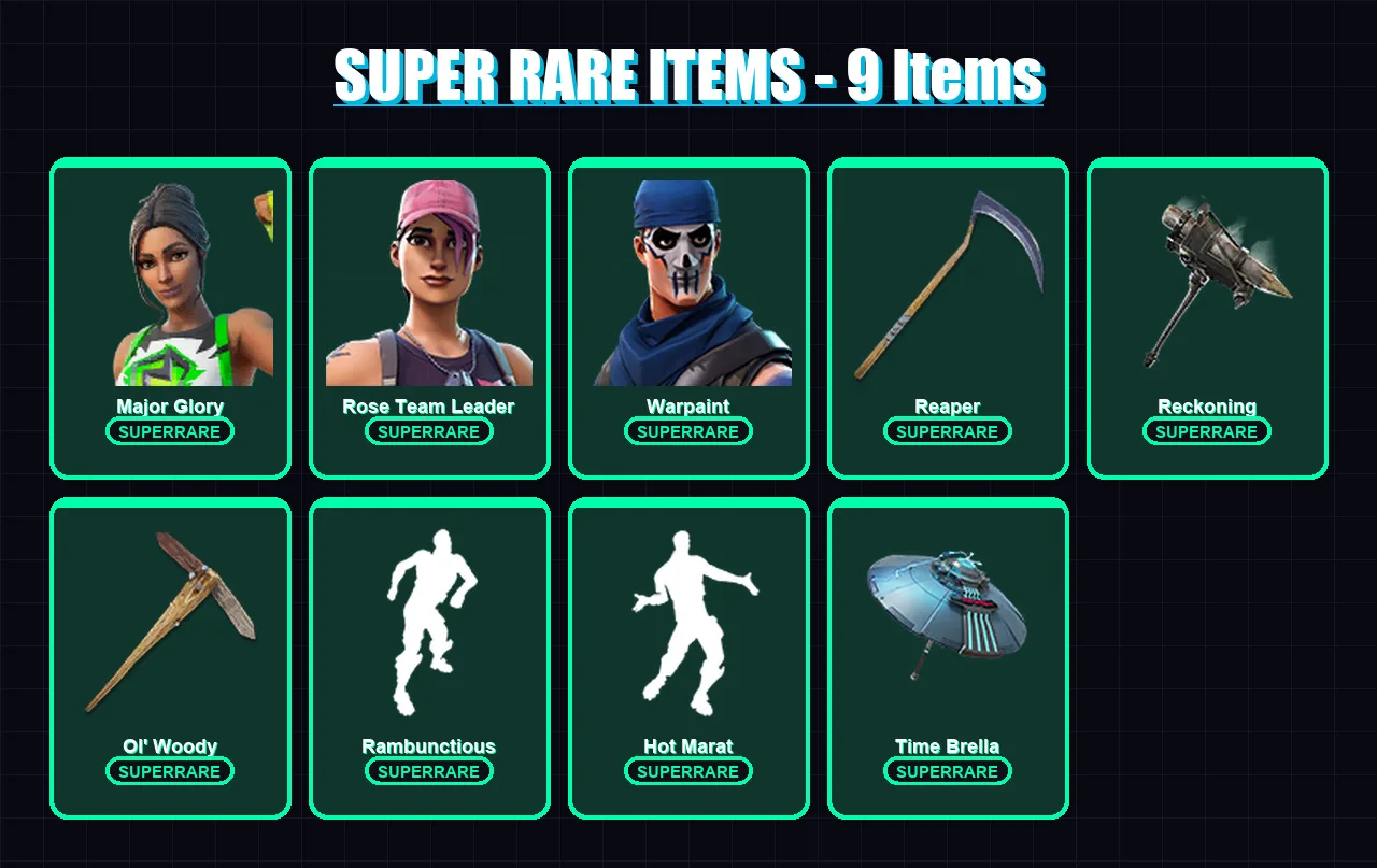 [PC/XBOX] | Major Glory | Rose Team Leader | Warpaint | Rox | Dark Vanguard | 194 skin | 210 pickaxe | 168 emote | 186 glider | Lv2781 — Game account