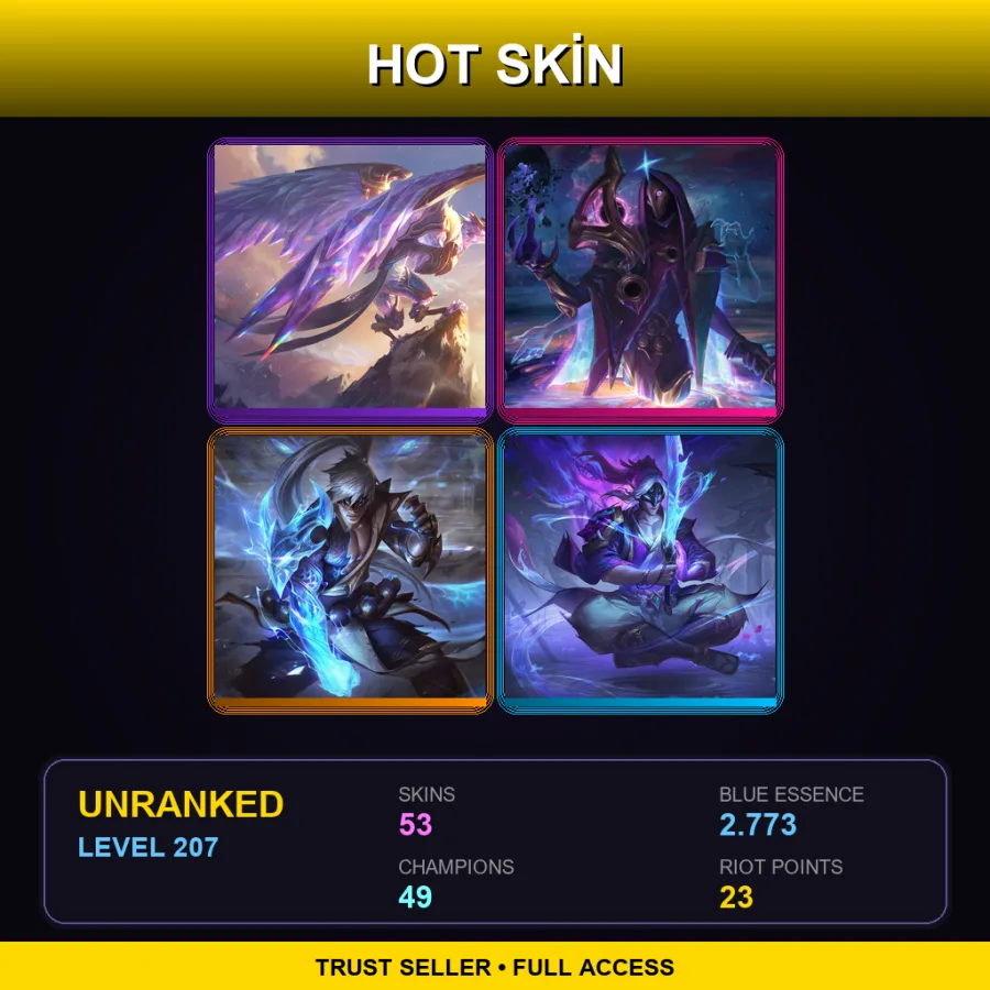ME | Victorious Anivia | Dark Cosmic Jhin | Storm Dragon Lee Sin | Spirit Blossom Master Yi | 53 Skin | 49 Champ | Lv207