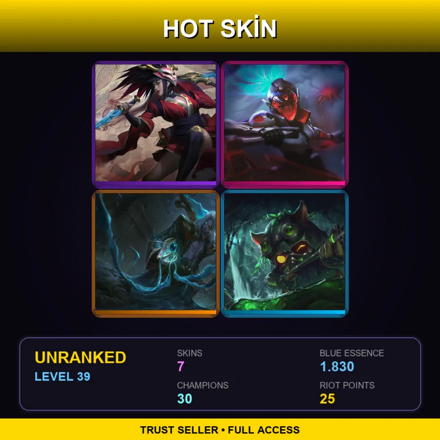 NA | Lv39 | Unranked | 7 Skin | 30 Champ — Omega Squad Teemo
