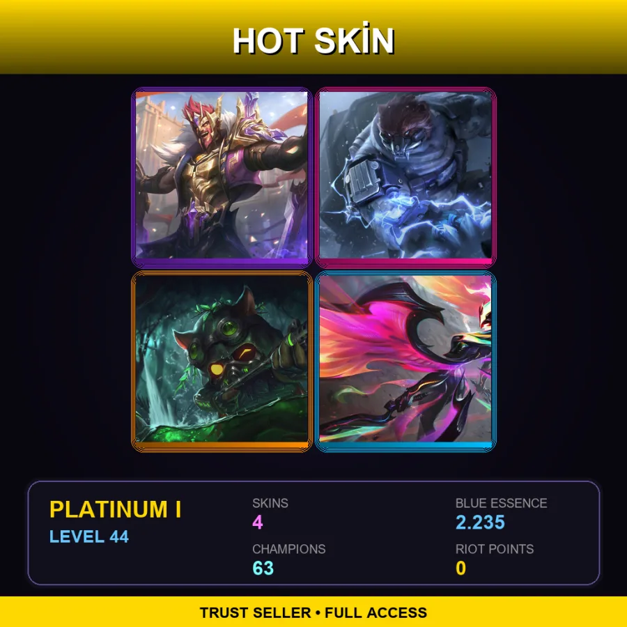 TR | Lv44 | Platinum I | 4 Skin | 63 Champ