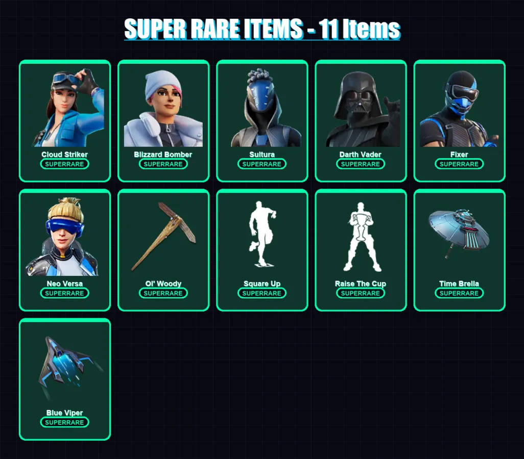 [PC/XBOX] | Cloud Striker | Blizzard Bomber | Sultura | Darth Vader | Fixer | 150 skin | 192 pickaxe | 119 emote | 144 glider | Lv2106 — Fortnite account