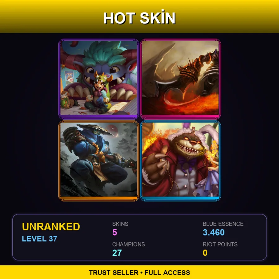 LAN | Lv37 | Unranked | 5 Skin | 27 Champ