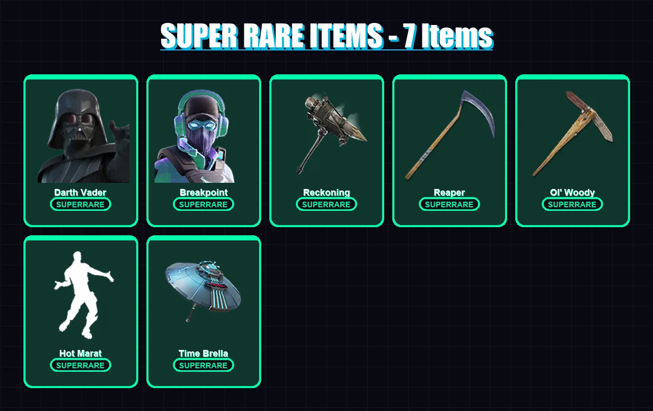[PC/XBOX/PSN] | Darth Vader | Breakpoint | Frostbite | Zenith | Twyn | 293 skin | 352 pickaxe | 257 emote | 260 glider | Lv7608