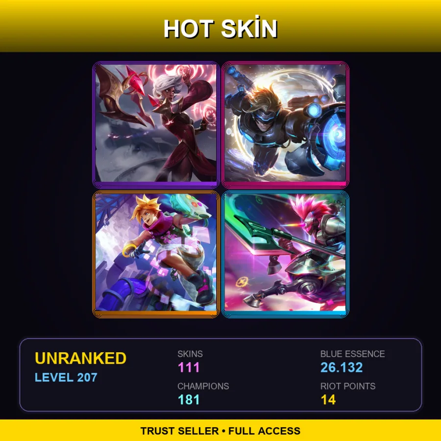 TW | Lv207 | Unranked | 111 Skin | 181 Champ