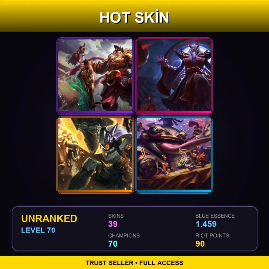 EUW | Lv70 | Unranked | 39 Skin | 70 Champ