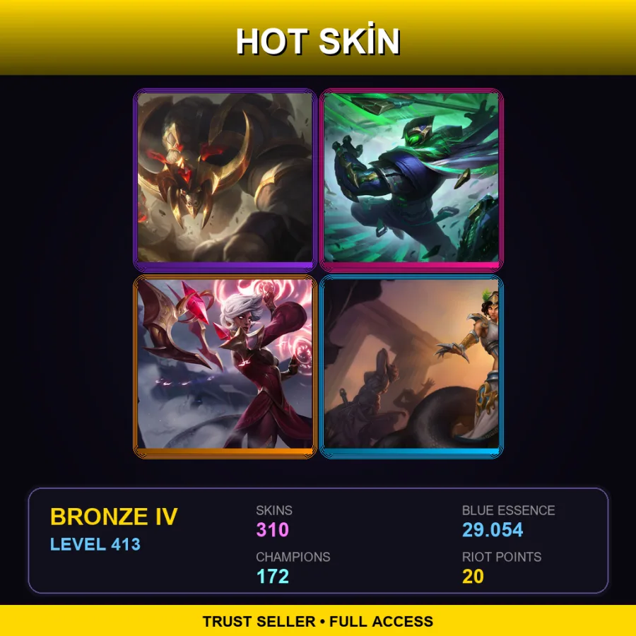 VN | Lv413 | Bronze IV | 310 Skin | 172 Champ