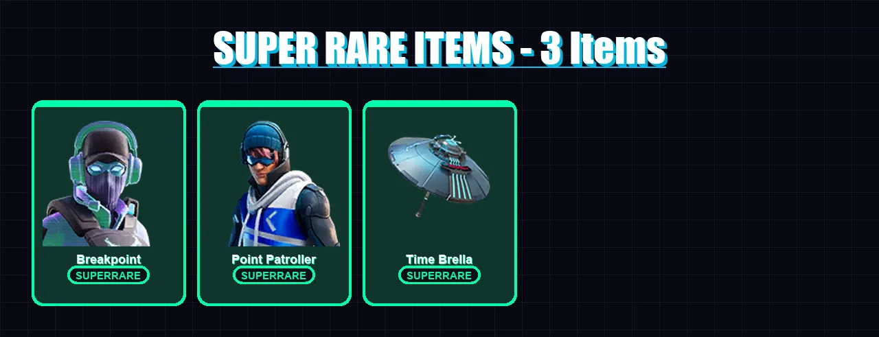 [PS4/PS5/XBOX/PC] | Breakpoint | Point Patroller | Joey | Raz | Fade | 67 skin | 104 pickaxe | 82 emote | 102 glider | Lv1887