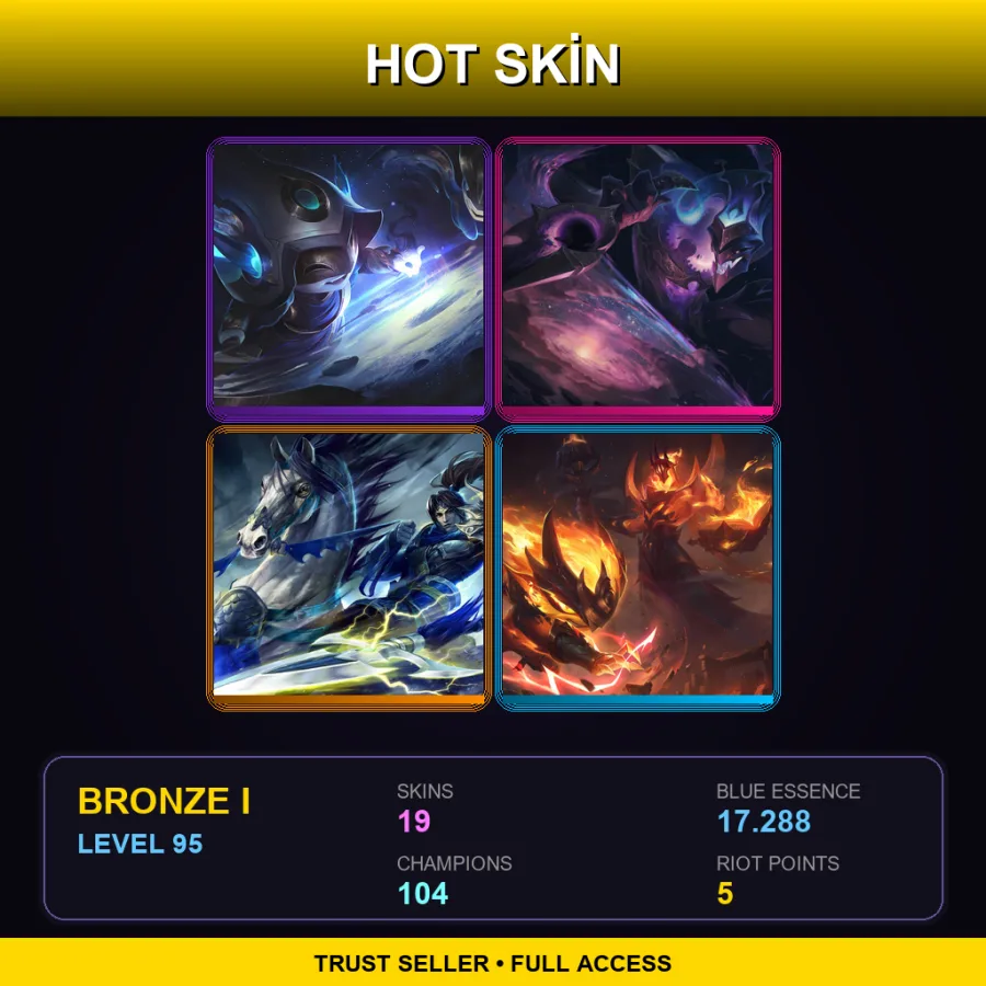 VN | Lv95 | Bronze I | 19 Skin | 104 Champ — LoL account