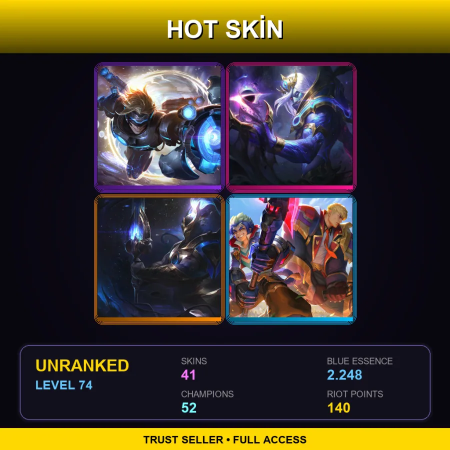 EUNE | Lv74 | Unranked | 41 Skin | 52 Champ — LoL account