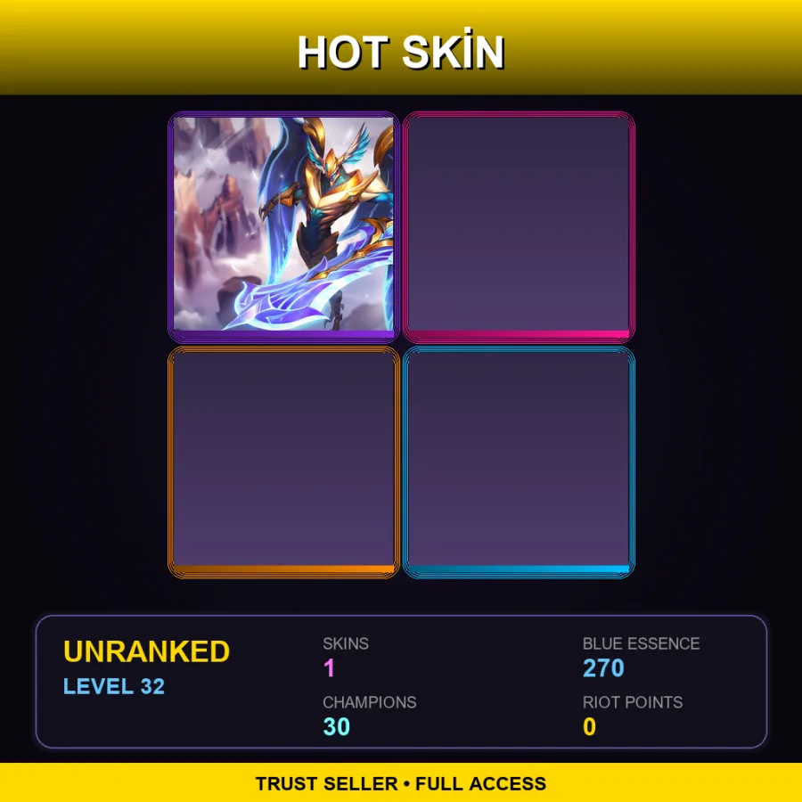 EUW | Justicar Aatrox | 1 Skin | 30 Champ | Lv32
