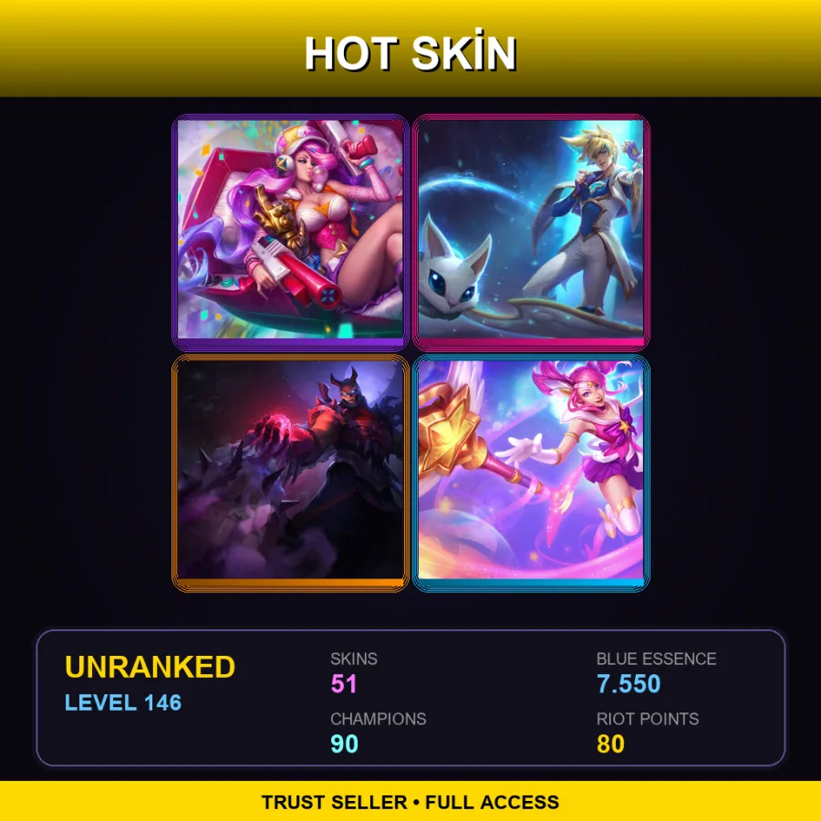 TR | Lv146 | Unranked | 51 Skin | 90 Champ