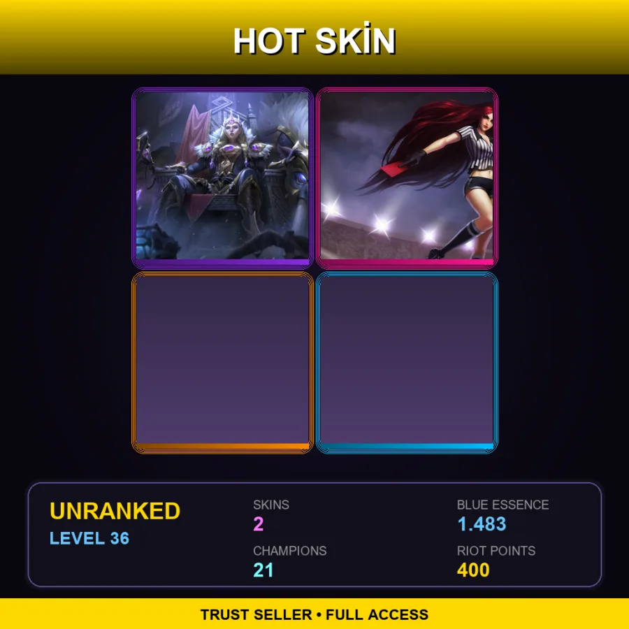LAS | Lv36 | Unranked | 2 Skin | 21 Champ — LoL account