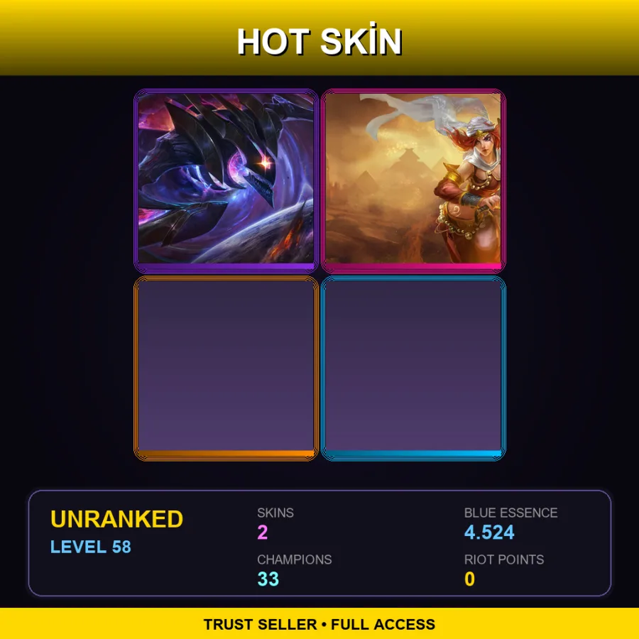 LAN | Lv58 | Unranked | 2 Skin | 33 Champ