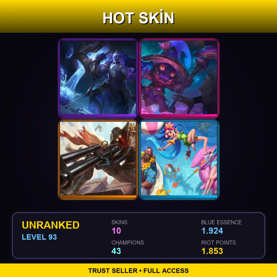 LAS | Lv93 | Unranked | 10 Skin | 43 Champ