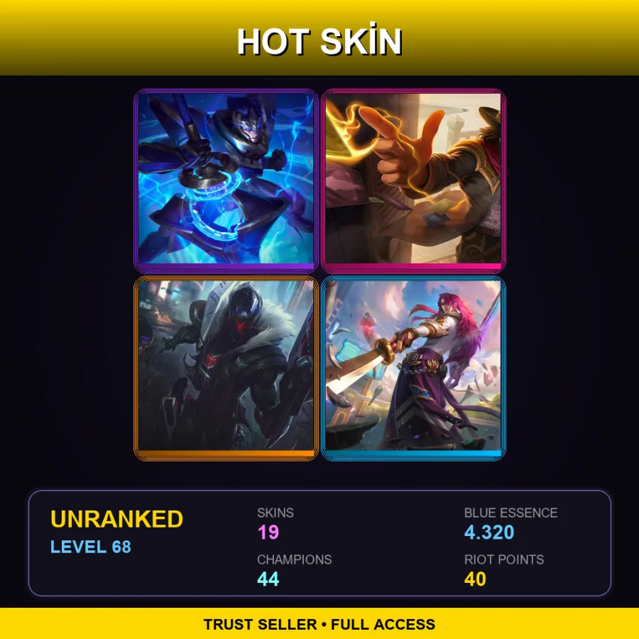 EUNE | Lv68 | Unranked | 19 Skin | 44 Champ