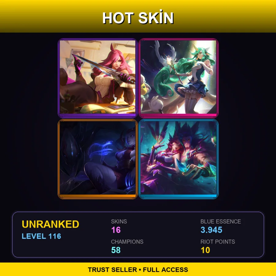 TR | Lv116 | Unranked | 16 Skin | 58 Champ