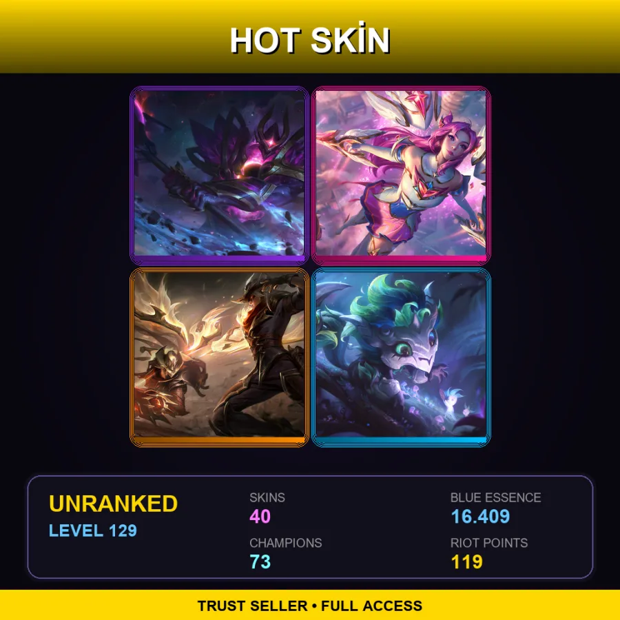 EUNE | Lv129 | Unranked | 40 Skin | 73 Champ — Firecracker Teemo