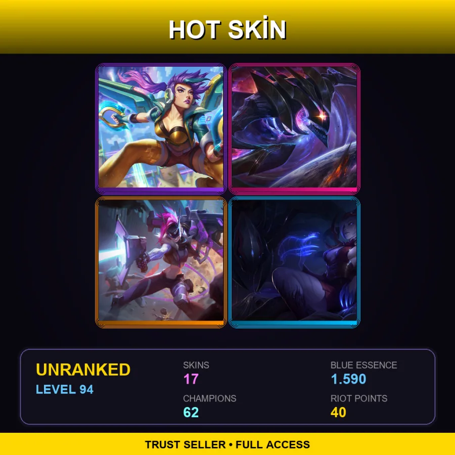 OCE | Lv94 | Unranked | 17 Skin | 62 Champ