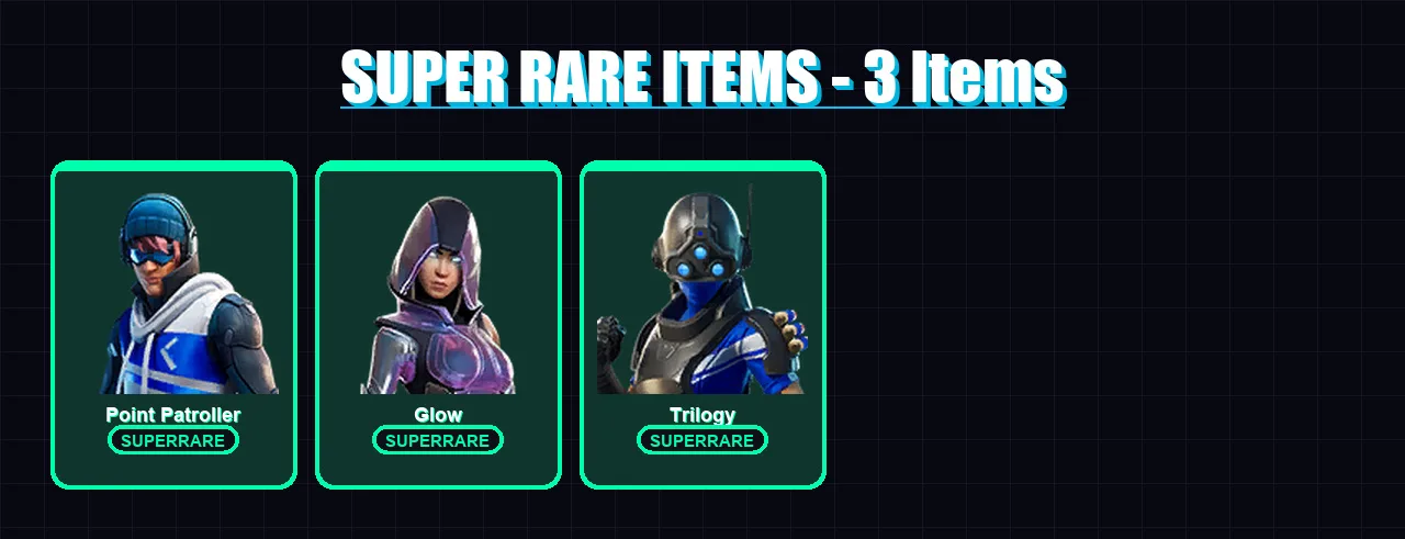 [PS4/PS5/XBOX/PC] | Point Patroller | Glow | Trilogy | Catalyst | Hybrid | 27 skin | 21 pickaxe | 35 emote | 27 glider | Lv407