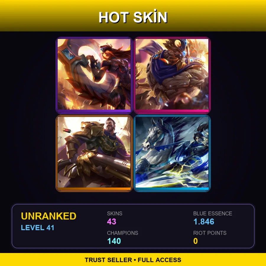VN | Lv41 | Unranked | 43 Skin | 140 Champ