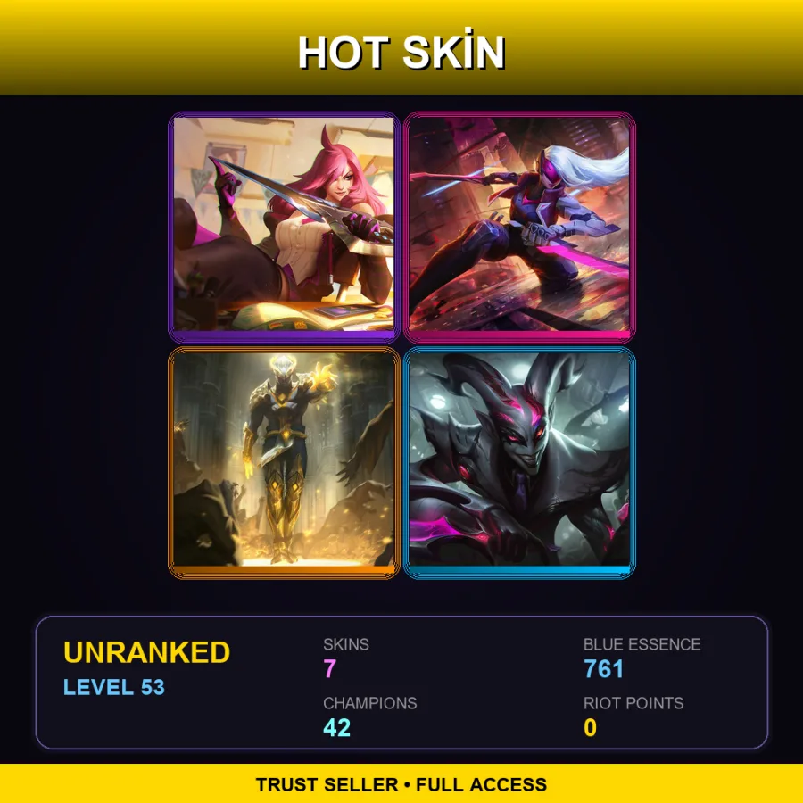 EUNE | Lv53 | Unranked | 7 Skin | 42 Champ — Battle Academia Katarina